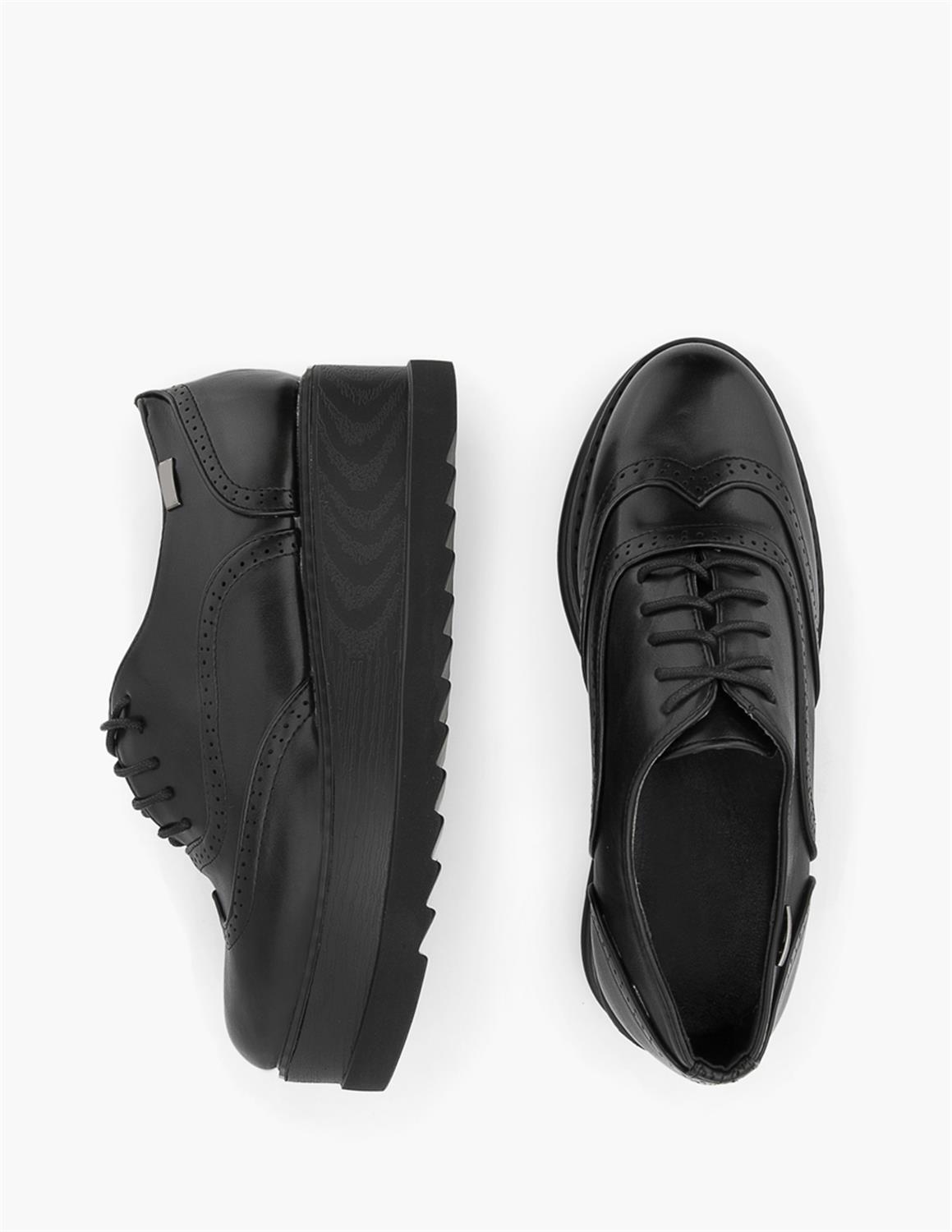 Μαύρα Oxford Γυναικεία Παπούτσια