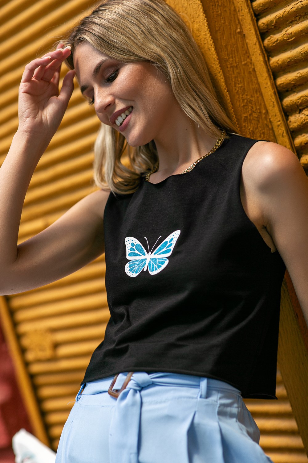 OLYMPIC STORES Αμάνικη Crop Top
