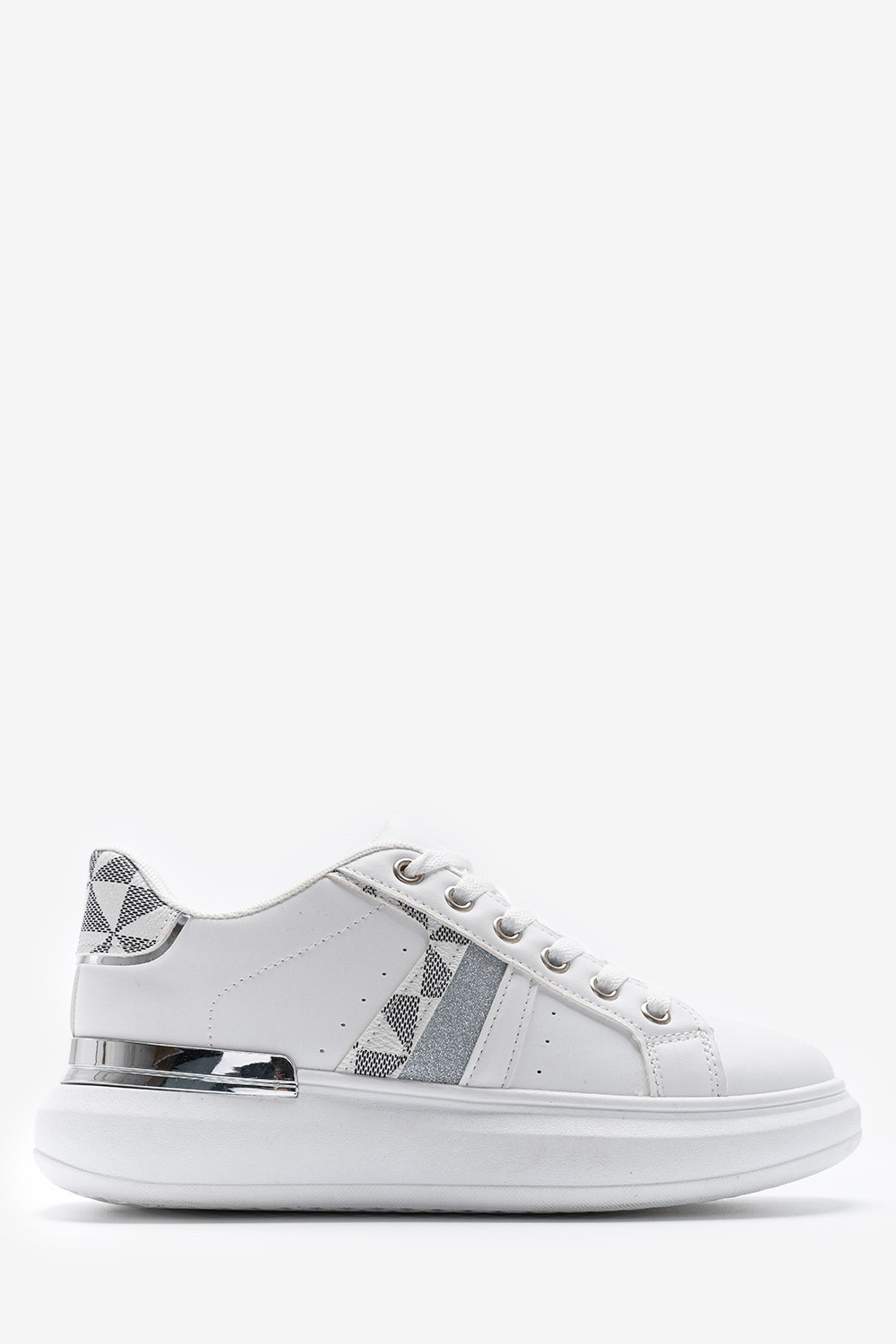  Sneakers Δίσολα με Συνδυασμό Χρωμάτων & Υλικών 023580 ΛΕΥΚΟ 2025