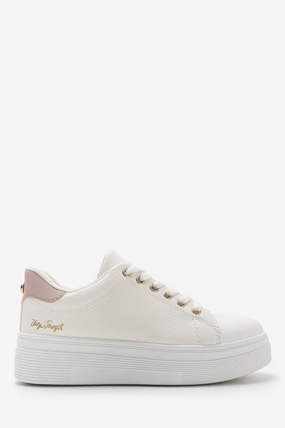  Sneakers Δίσολα με Χρυσές Λεπτομέρειες 023598 ΡΟΖ 2025