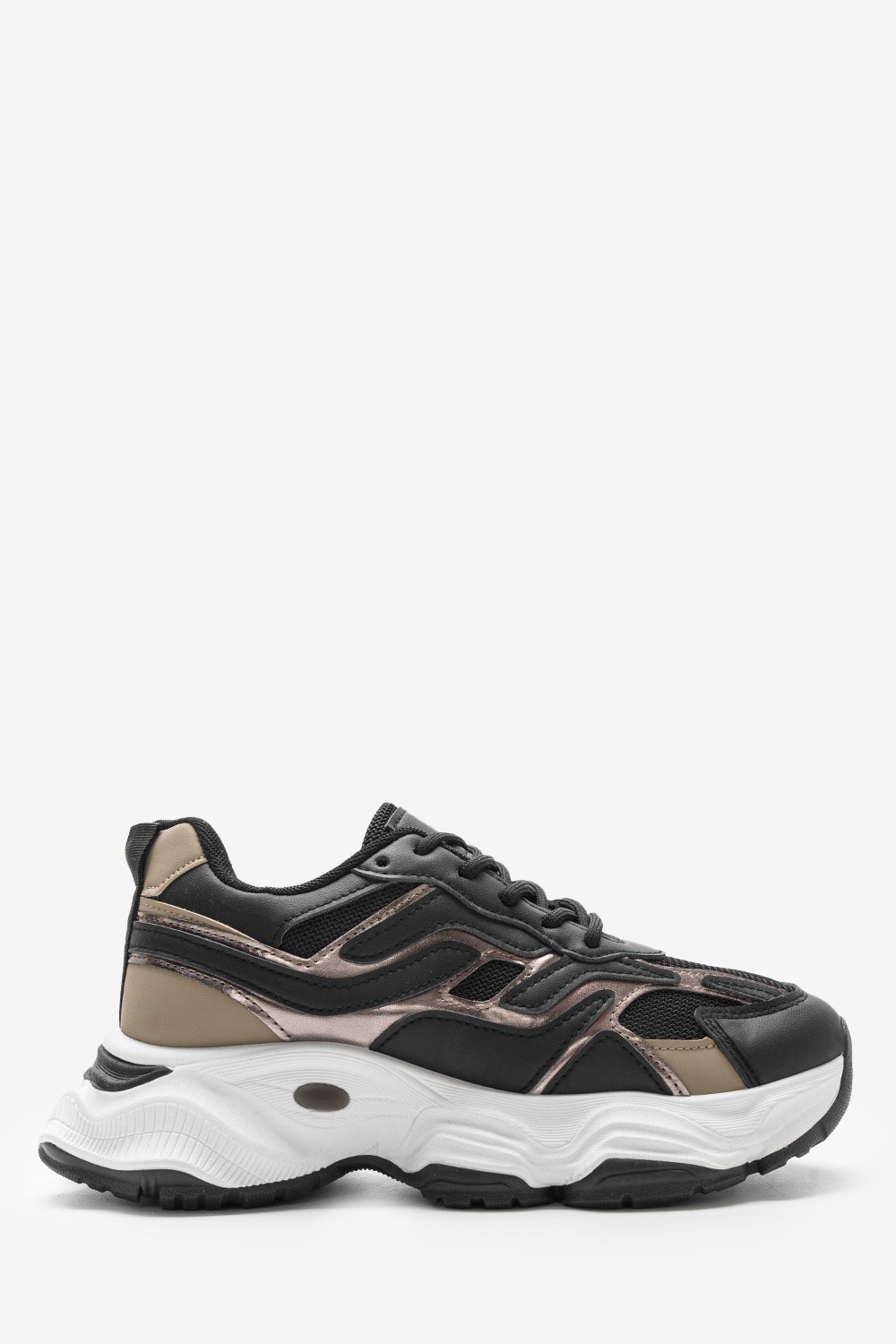  Δίσολα Sneakers με Ιδιαίτερη Σόλα και Διχρωμίες 023602 ΜΑΥΡΟ 2025