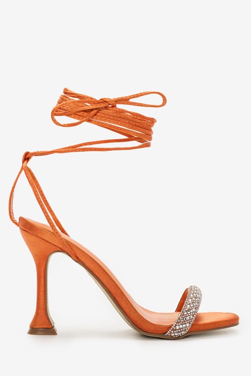 Πέδιλα Lace Up με Στρας