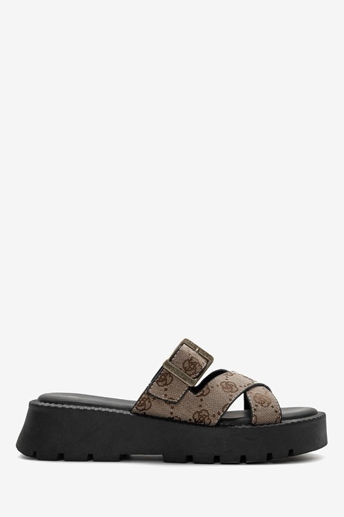 Σανδάλια Flatform με Χιαστί Λουράκια