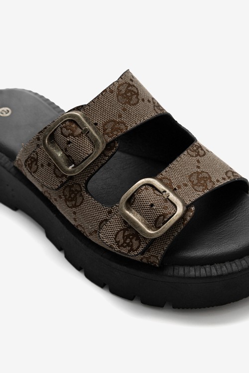 Σανδάλια Flatform με Διπλά Λουράκια & Τόκες
