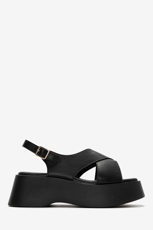 Δίσολα Σανδάλια Flatform με Χιαστί Λουριά